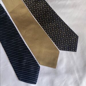 Nautica Blue Stripe, Sazzari Gold m, Claiborne Black Paisley Ties Collection